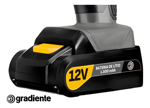 Furadeira Parafusadeira Sem Fio A Bateria Gpb12vd 12v 3/8 10mm Com Maleta E Acessórios Gradiente