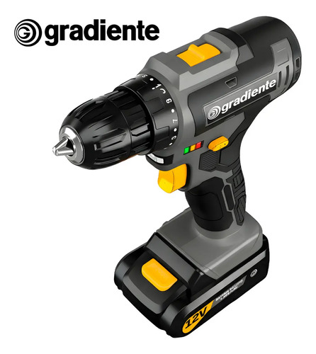 Furadeira Parafusadeira Sem Fio A Bateria Gpb12vd 12v 3/8 10mm Com Maleta E Acessórios Gradiente