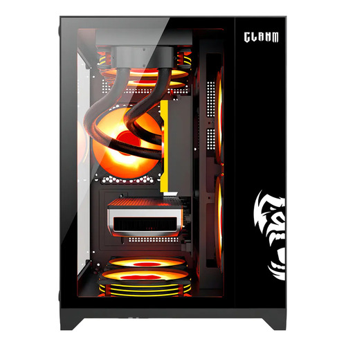 Gabinete gamer aquario clanm grodd night lateral de vidro te