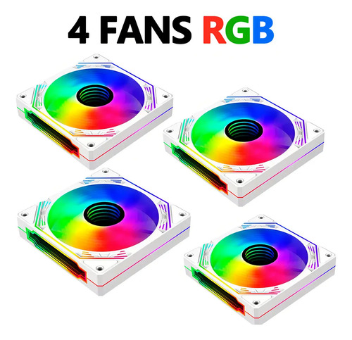 Gabinete Gamer Aquário Em Vidro Com 4 Fans Rgb Gb1797 Cor Branco