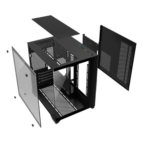 Gabinete Gamer Gb1790 Hayom 4 Fans Rgb Micro-atx Vidro Temp Cor Preto