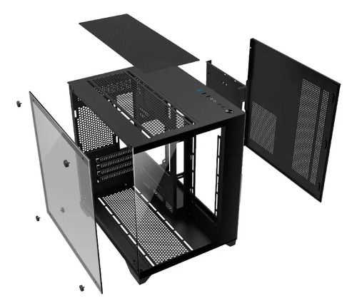 Gabinete Gamer Gb1790 Hayom 4 Fans Rgb Micro-atx Vidro Temp Cor Preto