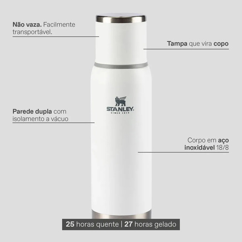 Garrafa Térmica Stanley Adventure 2.0 com Tampa Antivazamento Matte Black 1L