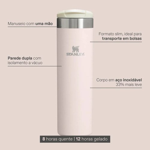 Garrafa Térmica Stanley Aerolight Transit Slim Rose Quartz 591ml