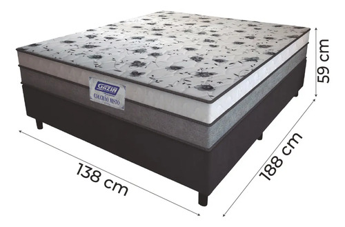 Gazin cama box casal colchão espuma d33 fort 138x188x59cm suporta até 150kg por pessoa