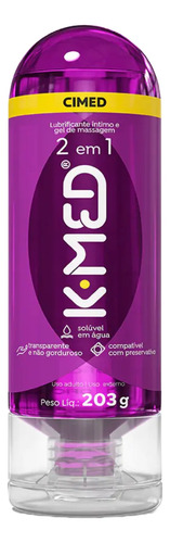 Gel lubrificante intimo 2 em 1 k med frasco 203g