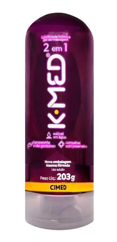 Gel Lubrificante Íntimo 2 em 1 K-Med Frasco 203g