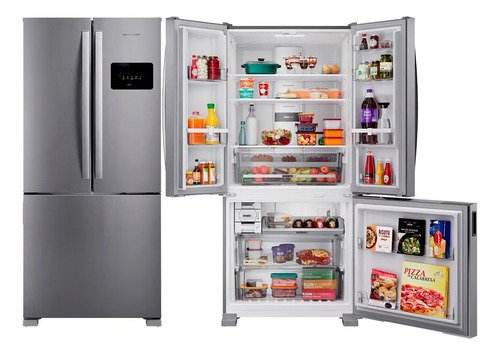 Geladeira Bro85mk 559L Frost Free French Door Brastemp Inox