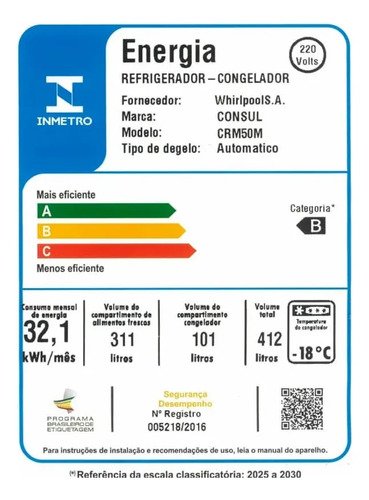 Geladeira Consul Frost Free 412 Litros Duplex Inox - CRM50MK