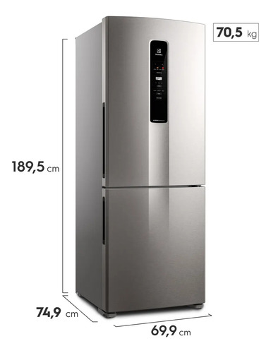 Geladeira Electrolux Frost Free Inverter 490l Inox Ib5is