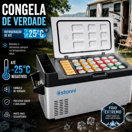 Geladeira Portátil 30l 12/24v 110/220v Caminhão Motorhome