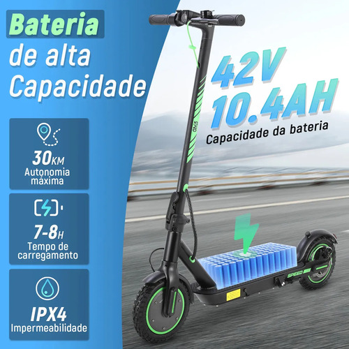 Gm5 P1 Max Patinete Elétrico Adulto, 400 W Scooter Elétrica, Autonomia De 30 Km Com A Bateria Totalmente Carregada, Velocidade Máxima De 25 Km/h, 10 Inch Pneu, Aplicativo Bluetooth