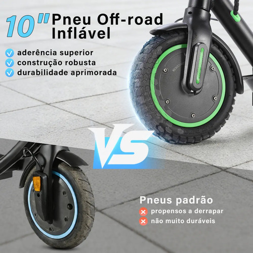 Gm5 P1 Max Patinete Elétrico Adulto, 400 W Scooter Elétrica, Autonomia De 30 Km Com A Bateria Totalmente Carregada, Velocidade Máxima De 25 Km/h, 10 Inch Pneu, Aplicativo Bluetooth