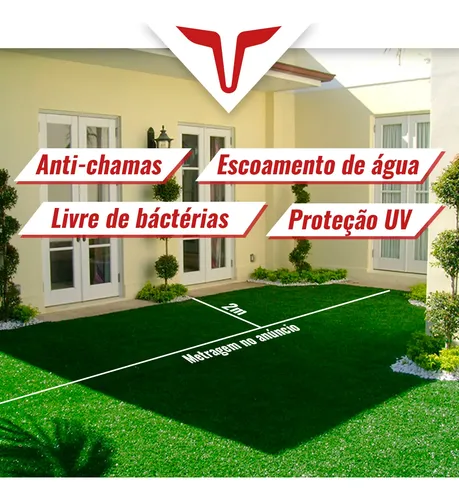 Grama Sintética Decorativa Artificial 30mm (2m X 15m) 30m2