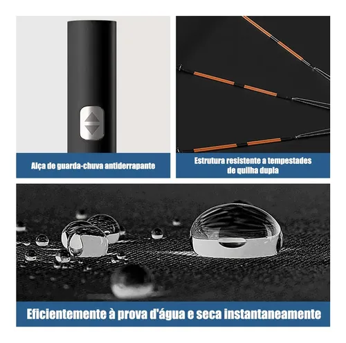 Guarda Chuva Abre E Fecha Automático Reforçado Contra Vento