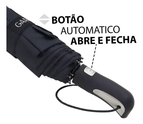 Guarda Chuva Automático Hastes Duplas Reforçado Contra Vento