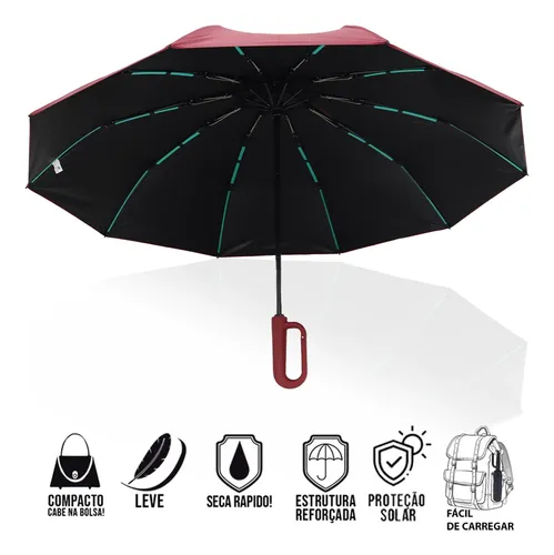 Guarda Chuva Automático Reforçado Proteção Solar Sombrinha