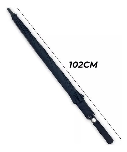 Guarda-chuva ET-One Automático Gigante 130cm Reforçado Preto Fibra de Vidro com Bolsa para Levar