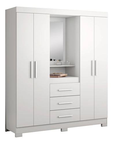 Guarda roupa 4 portas huntano branco moveisaqui