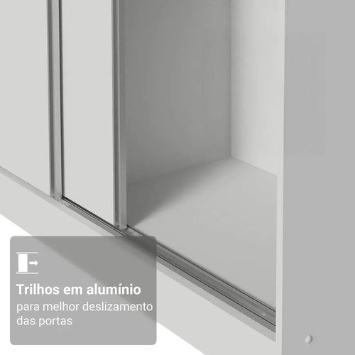 Guarda Roupa Casal 100% Mdf Madesa Royale 3 Portas Correr B Cor Branco 106309