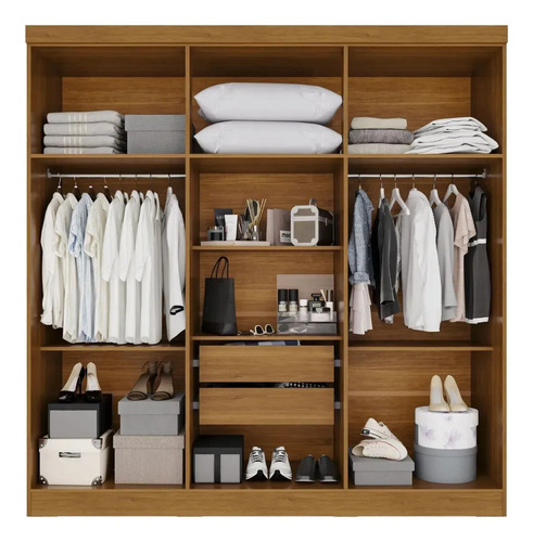 Guarda-roupa Casal 6 Portas 2 Gavetas França Wt Espresso Móveis