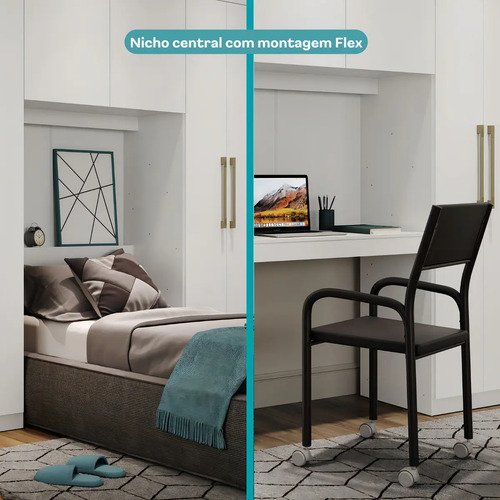 Guarda Roupa Casal 6 Portas 2 Gavetas Porto Branco Móveis Carraro