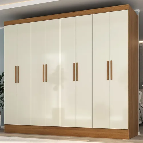 Guarda roupa casal 8 portas 4 gavetas jatoba yescasa