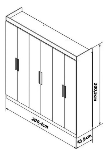 Guarda-roupa Casal Bartira Ville Com 6 Portas E 2 Gavetas Cor Branco