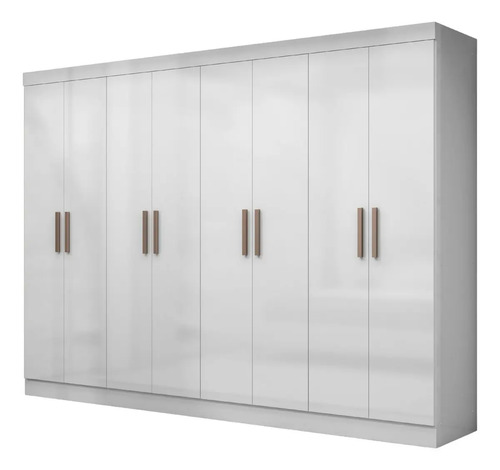 Guarda Roupa Casal Branco Paris 8 Portas 4 Gavetas Espresso Móveis