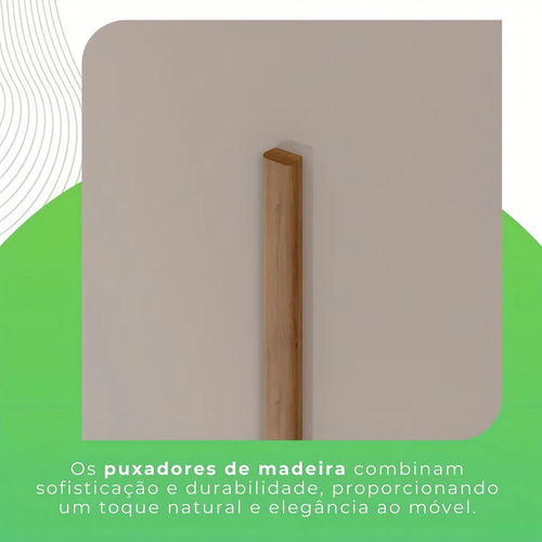 Guarda-roupa Casal Com Espelho 3 Portas 4 Gavetas Sallêto Móveis Costa Rica Cinamomo/Off white
