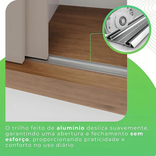 Guarda-roupa Casal Com Espelho 3 Portas 4 Gavetas Sallêto Móveis Costa Rica Cinamomo/Off white