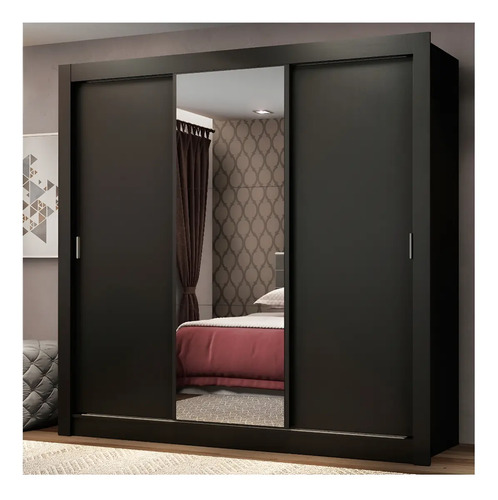 Guarda roupa casal monaco madesa 3 portas correr espelho p c