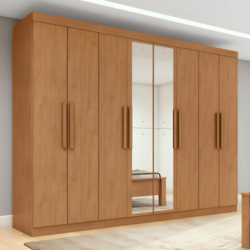 Guarda roupa casal moveis lopas easy slim 8 portas espelho m