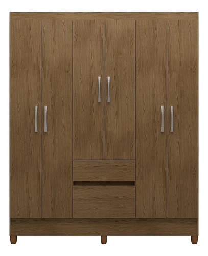 Guarda-roupa Casal New Brusque 6 Portas 2 Gavetas Bartira - Avel