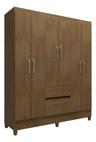 Guarda-roupa Casal New Brusque 6 Portas 2 Gavetas Bartira - Avel