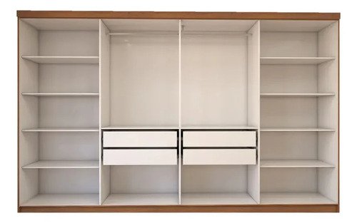 Guarda-roupa Casal Odisseia 8 Portas 4 Gavetas Com Espelho C Bege