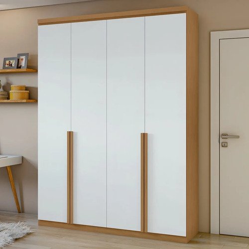 Guarda roupa solteiro 4 portas 2 gavetas mdf moveis lopas mo