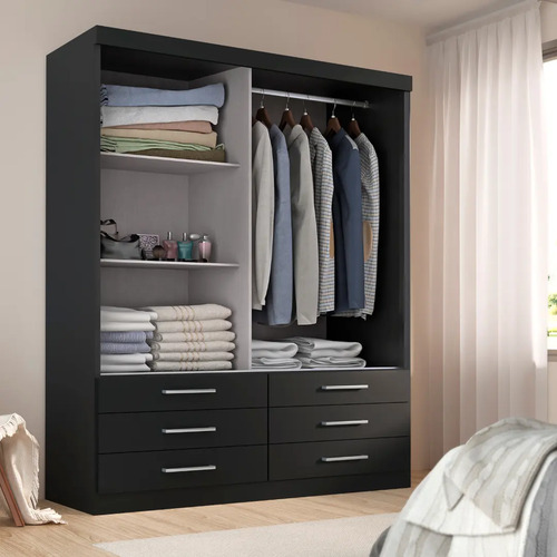 Guarda Roupa Tonielque Móveis GR Capri 2P/Esp Onix