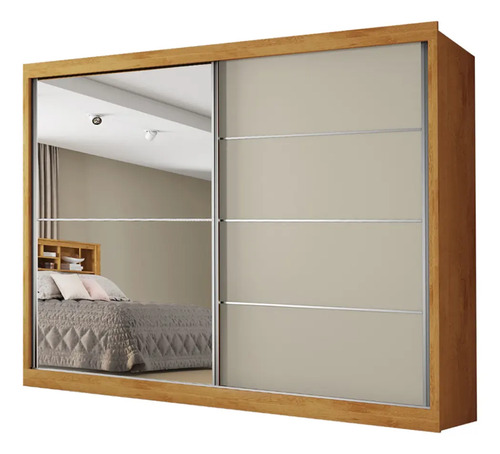 Guarda roupas casal 2 portas com espelho 4 gavetas austria m