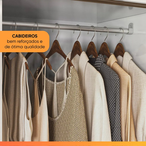 Guarda Roupas Casal 3 Portas Correr 2 Gavetas França Andirá Madeirado Off White