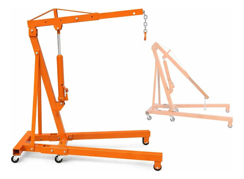 Guincho Hidráulico KN1 King Note de 1 Ton Com Prolongador E Rodas De Ferro cor Laranja