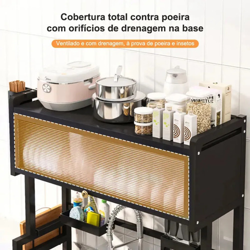 Haosin Organizador Escorredor De Louça E Copos Suspenso Parede Aço Carbono Com Acabamento Preto Fosco E Pintura Térmica Anti-ferrugem