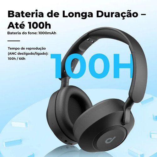 Headphone Dapon H02D Pro ANC Over Ear Bluetooth 6.0 Cancelamento De Ruído Cor Preto