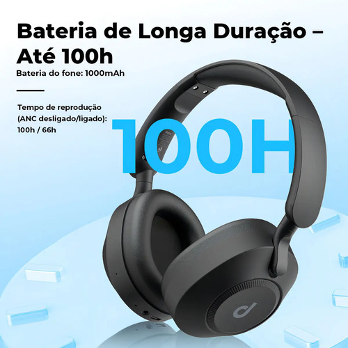 Headphone Dapon H02D Pro ANC Over Ear Bluetooth 6.0 Cancelamento De Ruído Cor Cinza