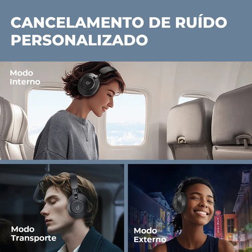 Headphone Dapon H02D Pro ANC Over Ear Bluetooth 6.0 Cancelamento De Ruído Cor Preto