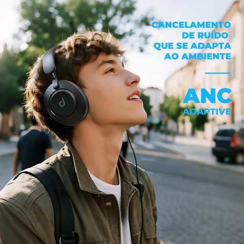 Headphone Dapon H02D Pro ANC Over Ear Bluetooth 6.0 Cancelamento De Ruído Cor Preto