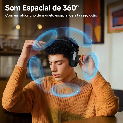 Headset QCY H3 Pro ANC 50dB Bluetooth 5.4 Multiponto 55h Cor Preto