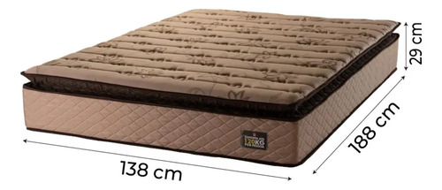 Hellen colchão casal espuma d33 pillow top van gogh 138x188x29cm marrom