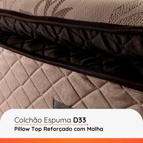 Hellen colchão casal espuma d33 pillow top van gogh 138x188x29cm marrom