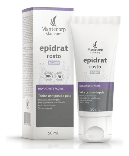 Hidratante facial epidrat acqua 50ml mantecorp skincare todo